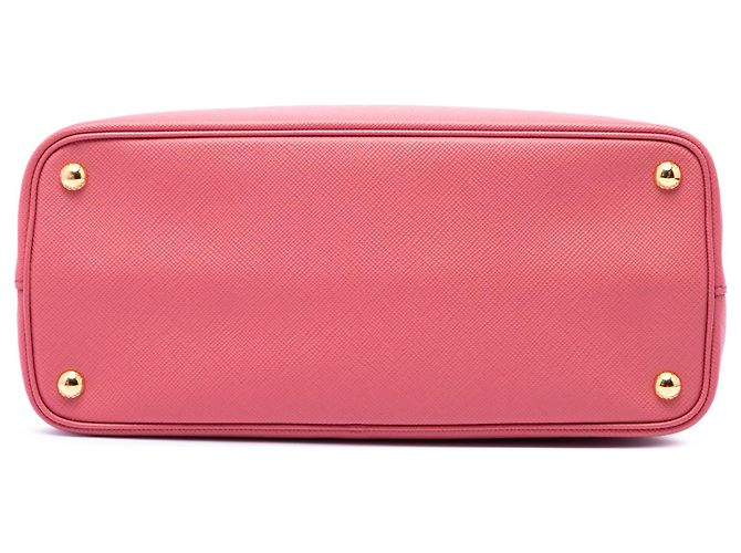 Prada Bolsa Double Satchel em Couro Saffiano Rosa Medium - vista 3
