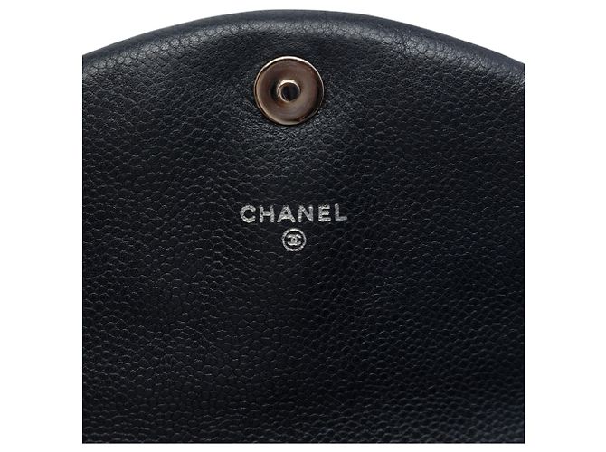Chanel Black CC Caviar Half Moon Wallet on Chain Nero - vista 5