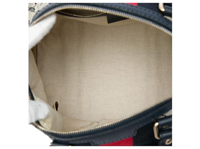Bolso Boston Gucci Joy mediano en lona GG beige con banda Web - vista 4