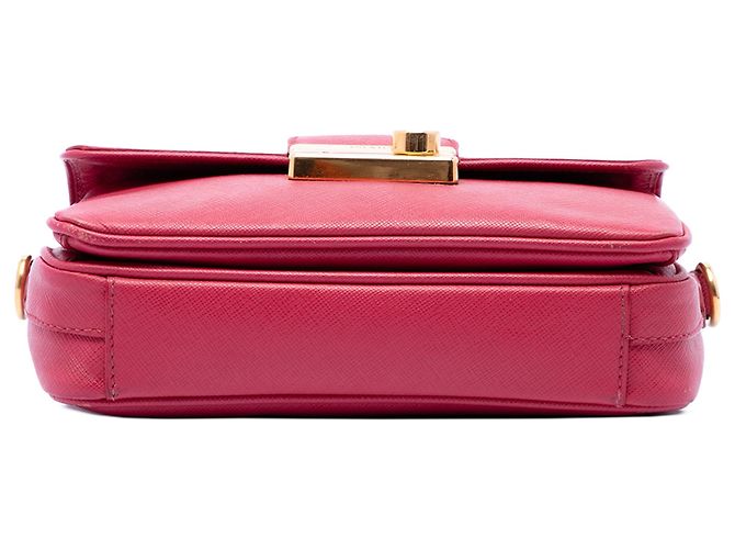 Borsa Prada Pink Saffiano Sound Lock Satchel Rosa - vista 3