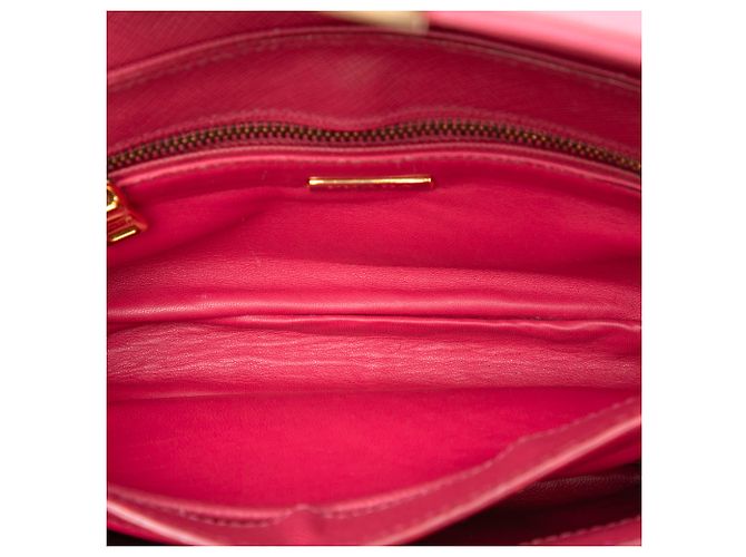 Borsa Prada Pink Saffiano Sound Lock Satchel Rosa - vista 4