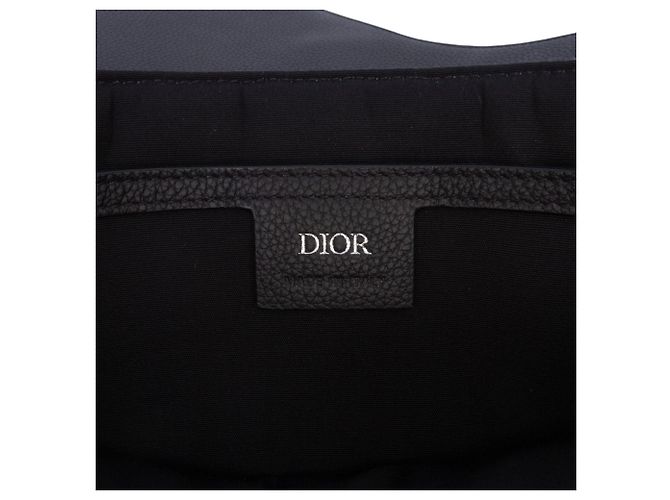 Dior Saddle A4 Pouch aus Blue Oblique Canvas und Leder Blau Marineblau - Ansicht 5