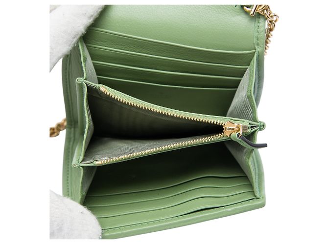 Cartera con cadena Blondie Gucci Green Medium de piel de becerro Verde Verde claro - vista 4