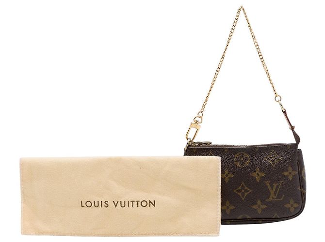 Louis Vuitton Brown Monogram Mini Pochette Accessoires Castaño - vista 7