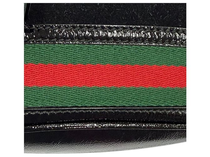 Gucci Secchiello Ophidia Piccolo in Suede Nero - vista 10