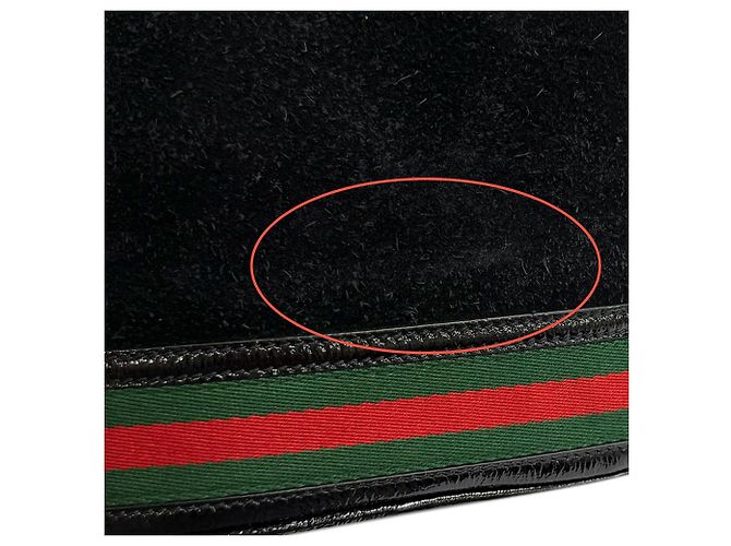 Gucci Secchiello Ophidia Piccolo in Suede Nero - vista 14