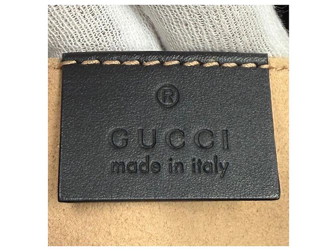 Gucci Secchiello Ophidia Piccolo in Suede Nero - vista 6