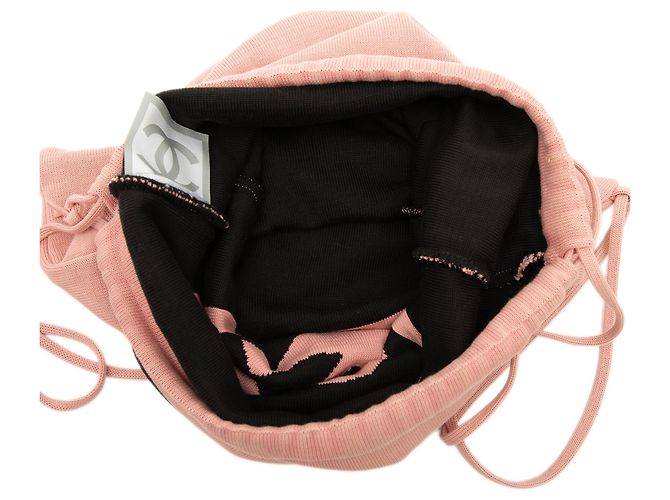 Chanel Pink CC Sport Line Jersey Drawstring Backpack - view 4
