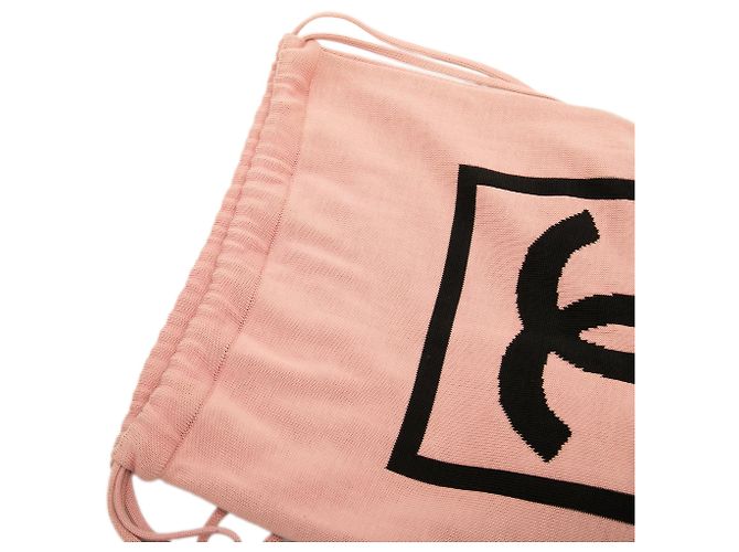 Chanel Pink CC Sport Line Jersey Drawstring Backpack - view 6