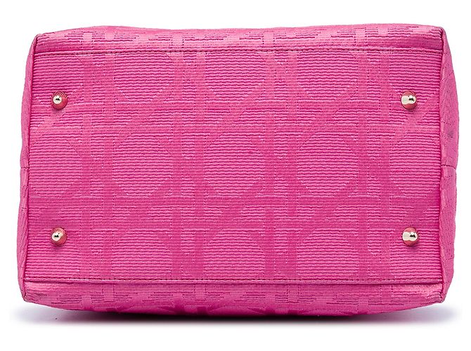 Sac Shopping Dior Soft Lady Dior Petit en Toile Cannage Rose - vue 3
