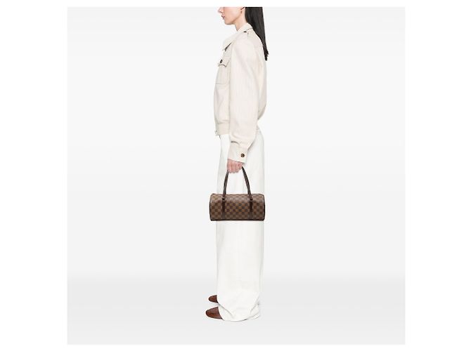 Louis Vuitton Brown Damier Ebene Papillon 30 Marrone - vista 7