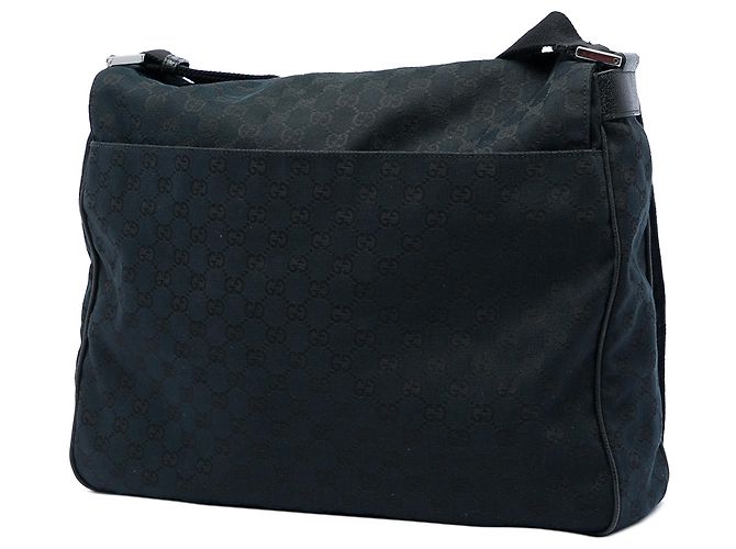Gucci Messenger Bag aus schwarzem GG Canvas - Ansicht 2