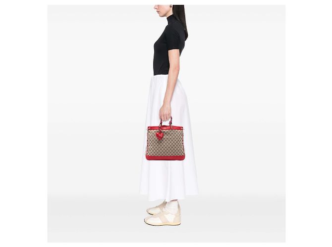 Borsa a mano Gucci Valentine Medium GG Canvas Beige - vista 6