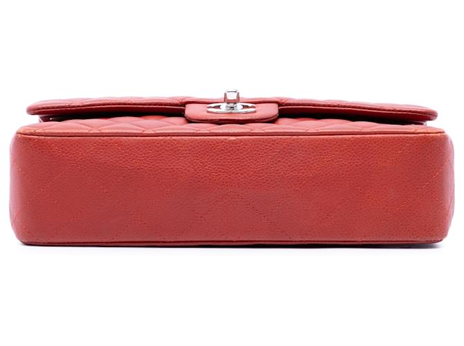 Chanel Red Medium Classic Caviar Double Flap Rosso - vista 3