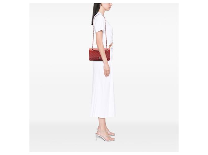 Chanel Red Medium Classic Caviar Double Flap Rosso - vista 6