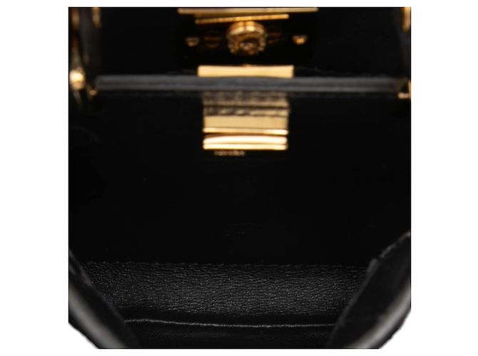Borsa Satchel Fendi Nano Zucca Peekaboo in chenille grigio Marrone - vista 4