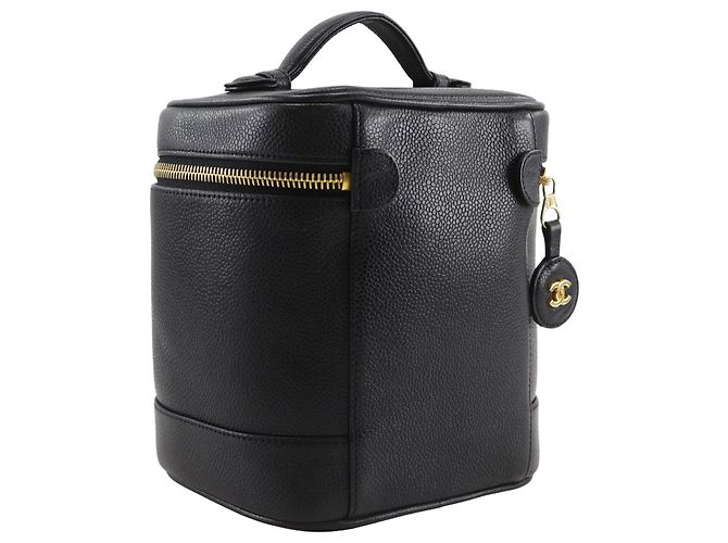 Necessaire Chanel Black CC Caviar Vanity Case Nero - vista 2