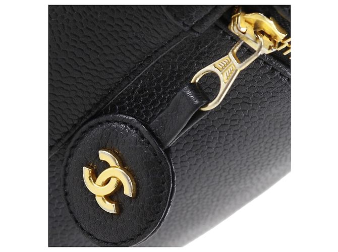 Necessaire Chanel Black CC Caviar Vanity Case Nero - vista 5
