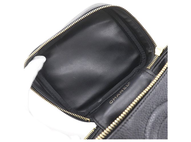 Necessaire Chanel Black CC Caviar Vanity Case Nero - vista 8
