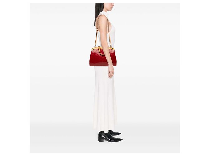 Louis Vuitton Red Monogram Vernis Brea MM Rosso - vista 6