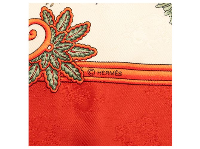 Foulard di seta Hermès White Joies d Hiver 90 Bianco - vista 3