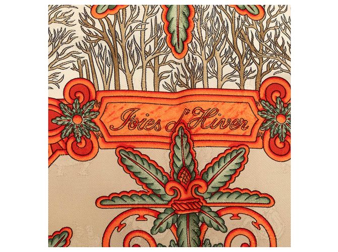 Foulard di seta Hermès White Joies d Hiver 90 Bianco - vista 6