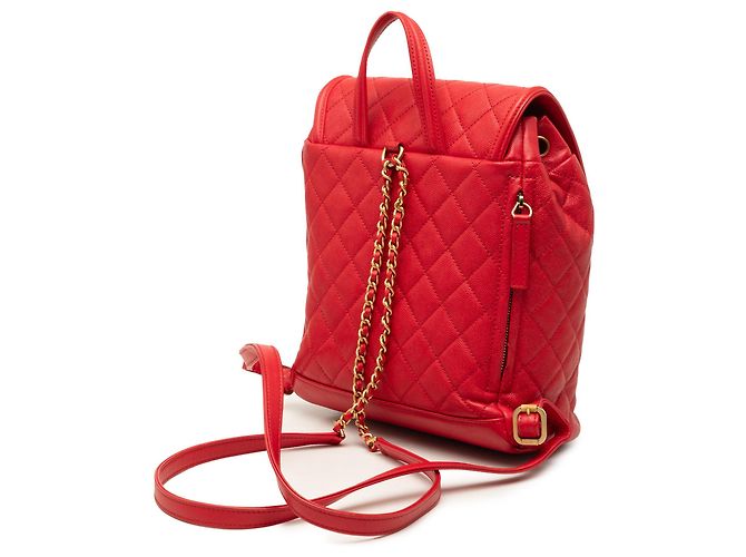 Zaino Chanel Red Quilted Caviar CC Filigree Rosso - vista 2