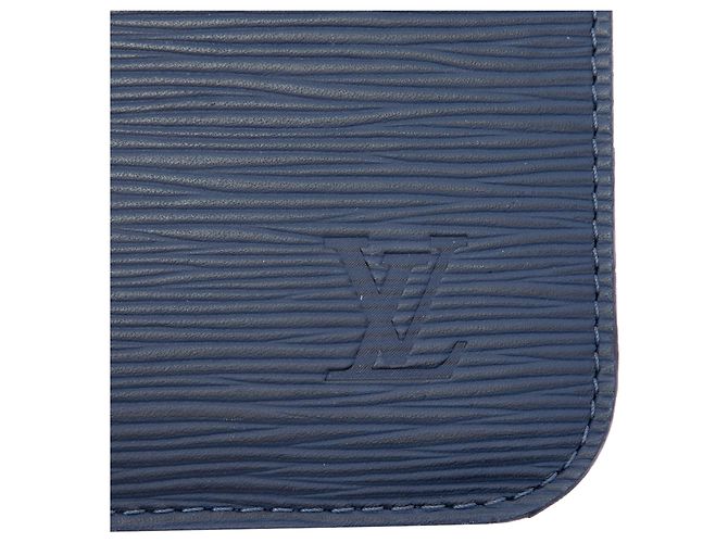 Pouch Louis Vuitton Neverfull in pelle Epi blu Blu navy - vista 5