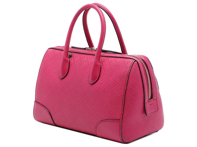 Borsa Boston Gucci in vitello lucido rosa con diamanti - vista 2