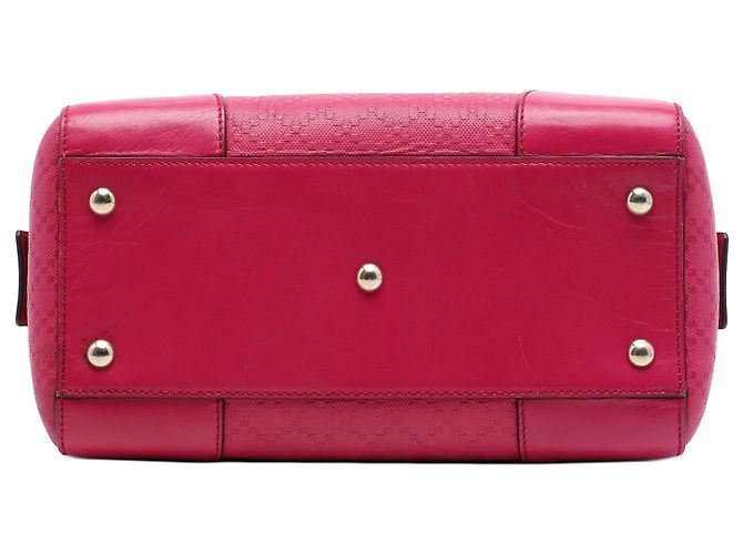 Borsa Boston Gucci in vitello lucido rosa con diamanti - vista 3