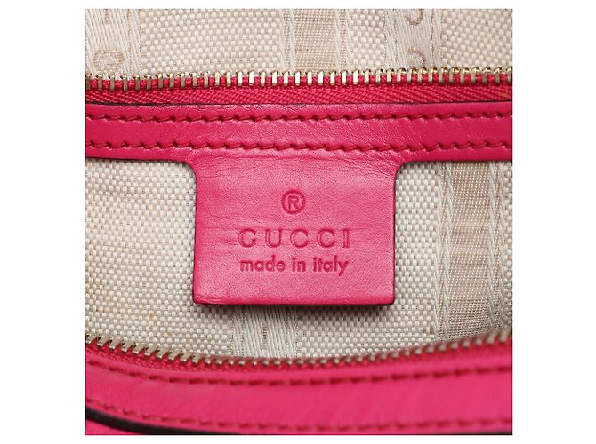 Borsa Boston Gucci in vitello lucido rosa con diamanti - vista 5