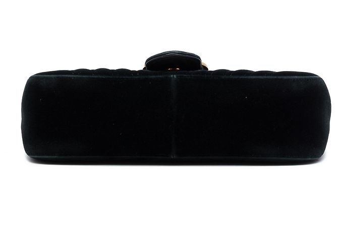 Gucci GG Marmont Matelassé Schultertasche aus Samt, Schwarz, Medium - Ansicht 3