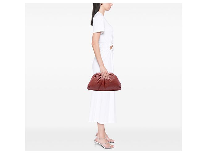 Bottega Veneta The Pouch in nappa rossa Rosso Bordò - vista 6