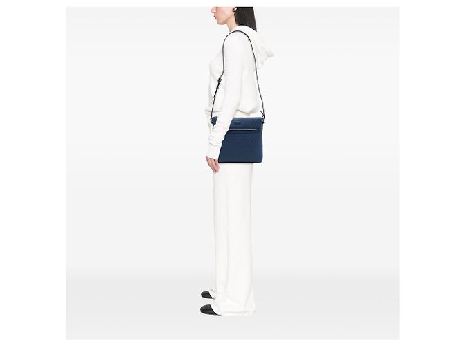 Gucci Hilary Lux Crossbody in vitello blu Diamante - vista 6