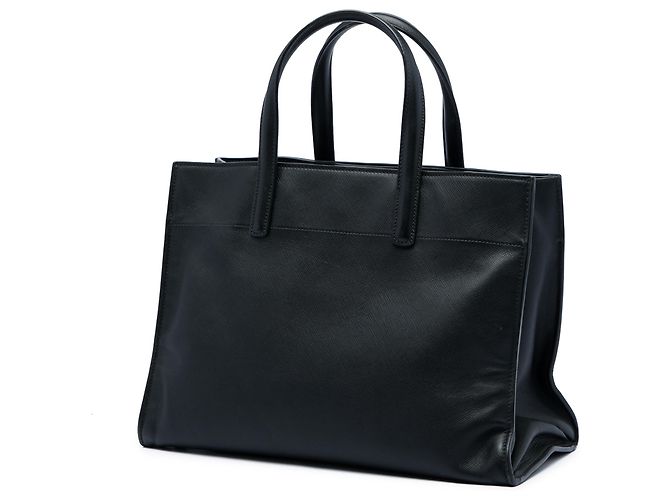 Borsa Tote Prada Black Saffiano Soft Triple Pocket Nero - vista 2