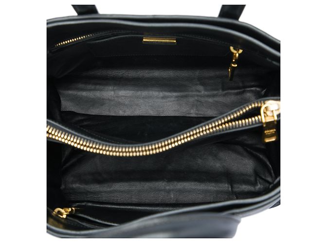 Borsa Tote Prada Black Saffiano Soft Triple Pocket Nero - vista 4