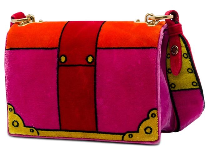 Prada Pink Velluto Ricamo Trompe L'oeil Cahier Crossbody Rosa - vista 2