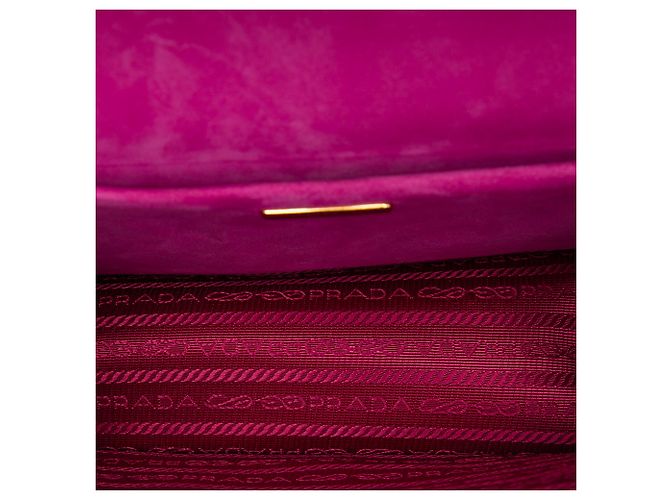 Prada Pink Velluto Ricamo Trompe L'oeil Cahier Crossbody Rosa - vista 4