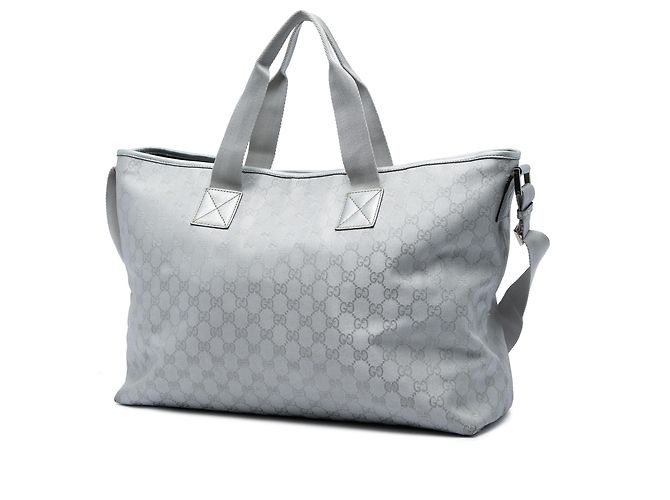 Bolso Satchel Gucci de lona GG gris Castaño - vista 2