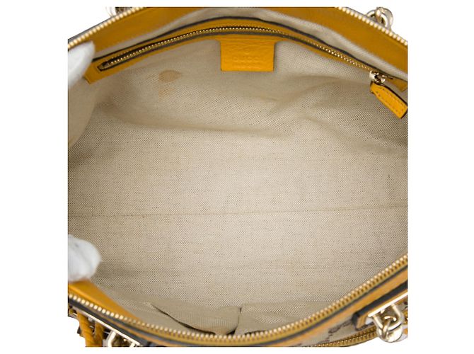 Borsa Satchel Gucci Bella in tela GG beige - vista 4