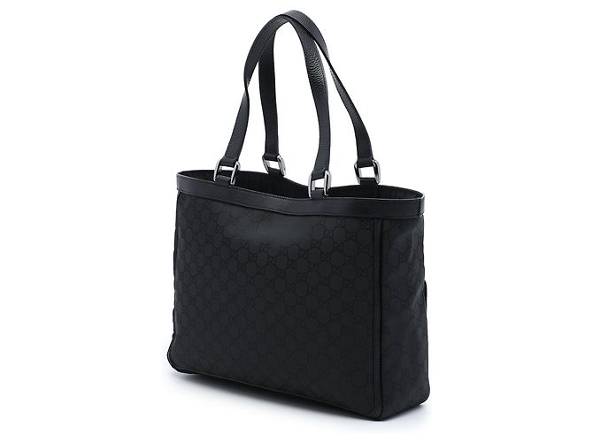 Sac cabas Gucci Abbey en nylon GG noir avec anneau en D - vue 2