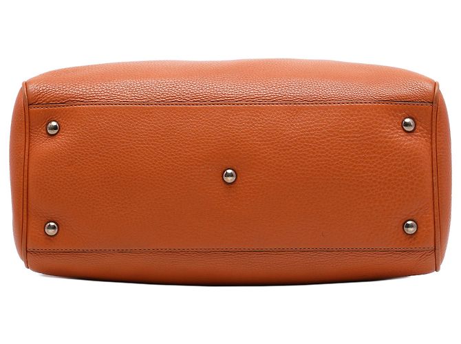 Bamboo Bolso Gucci Shopper Satchel de piel de becerro naranja Medium con bambú - vista 3