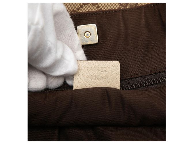 Gucci Abbey D Ring Tote aus beigem GG Canvas - Ansicht 6