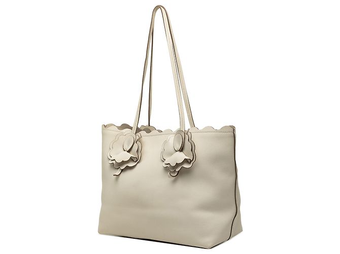 Tote Miu Miu in pelle bianca con fiore Bianco - vista 2