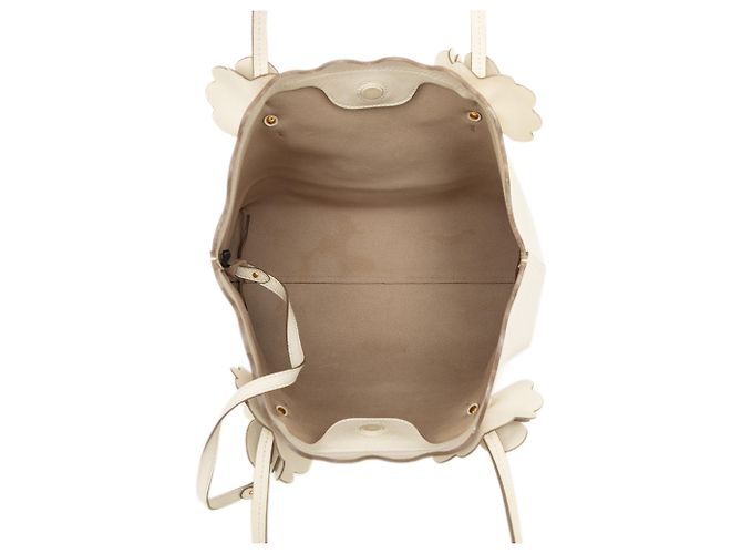 Tote Miu Miu in pelle bianca con fiore Bianco - vista 4
