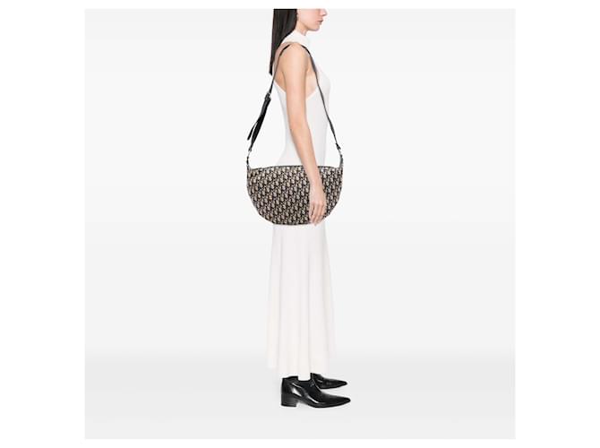 Borsa a tracolla Dior Blue Oblique Canvas Blu navy - vista 6
