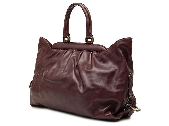 Borsa Fendi Red Leather Doctor B Rosso Bordò - vista 2