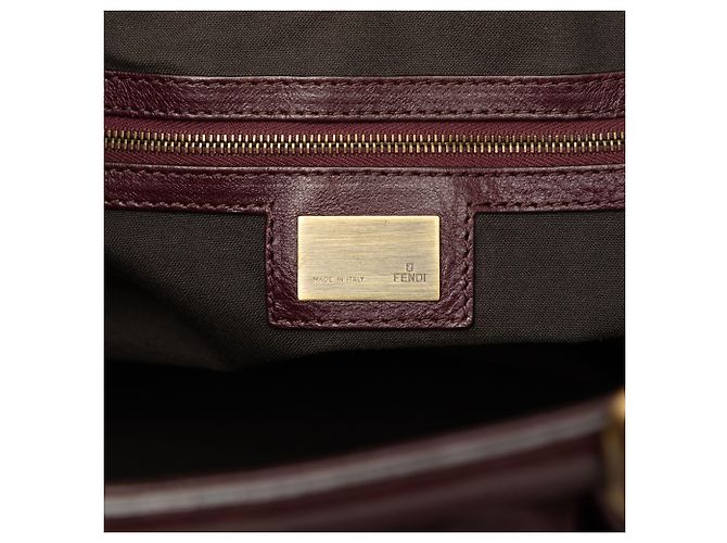 Borsa Fendi Red Leather Doctor B Rosso Bordò - vista 5