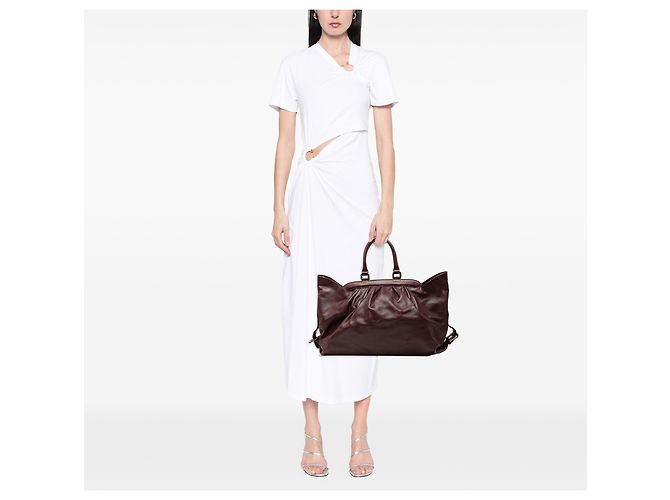 Borsa Fendi Red Leather Doctor B Rosso Bordò - vista 6
