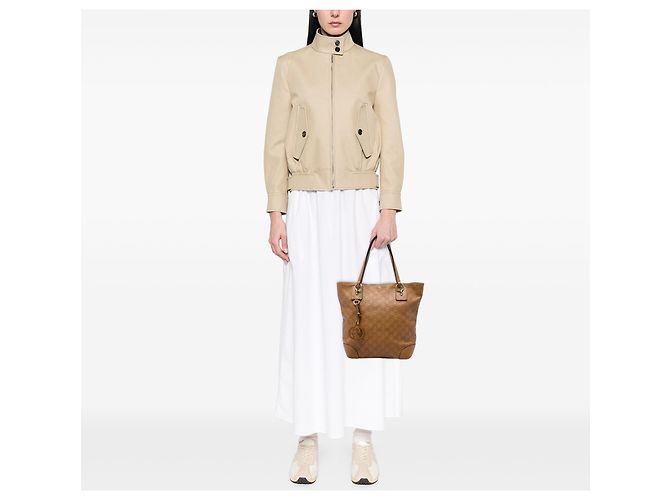 Gucci Brown Medium Guccissima GG Charm Tote Braun Hellbraun - Ansicht 5